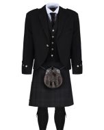 Black Isle Black Argyll Jacket Kilt Outfit  For Men