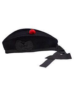 Black Glengarry Balmoral Hat