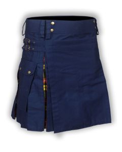 Navy Blue Buchanan Tartan Women's Hybrid Kilt