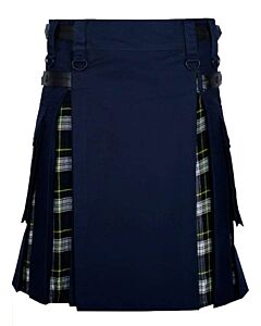 Navy Blue Gordon Dress Tartan Hybrid Kilt